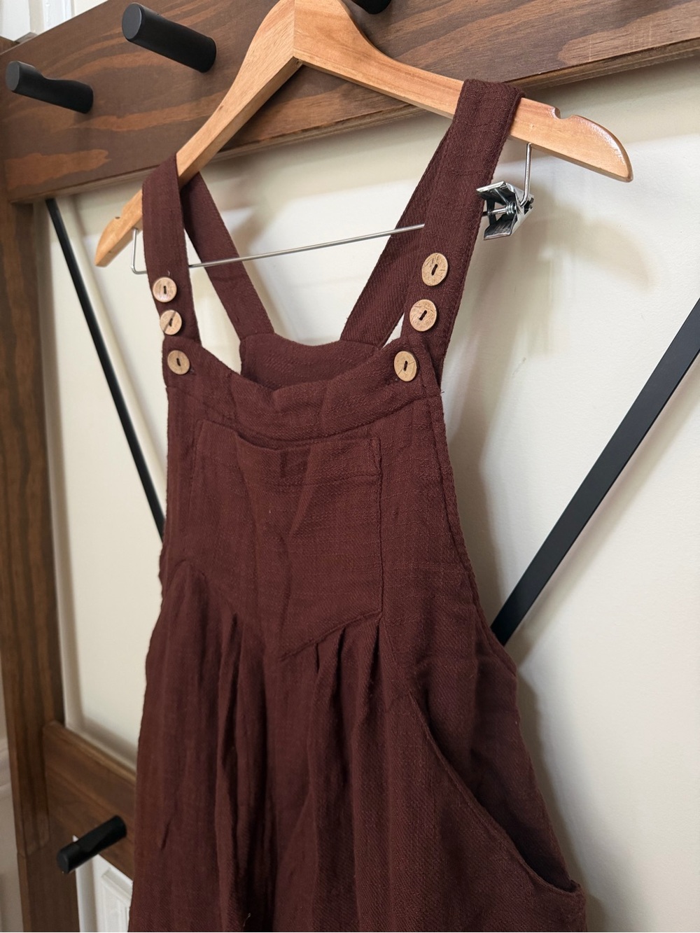 Free People sun drenched Rust Red Wide-Leg Linen Jumpsuit - Picture 6 of 6